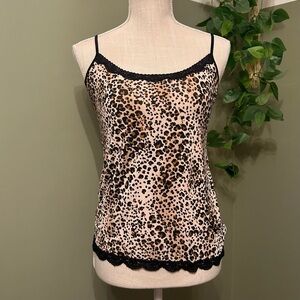 Jockey Leopard Print Camisole with Black Lace